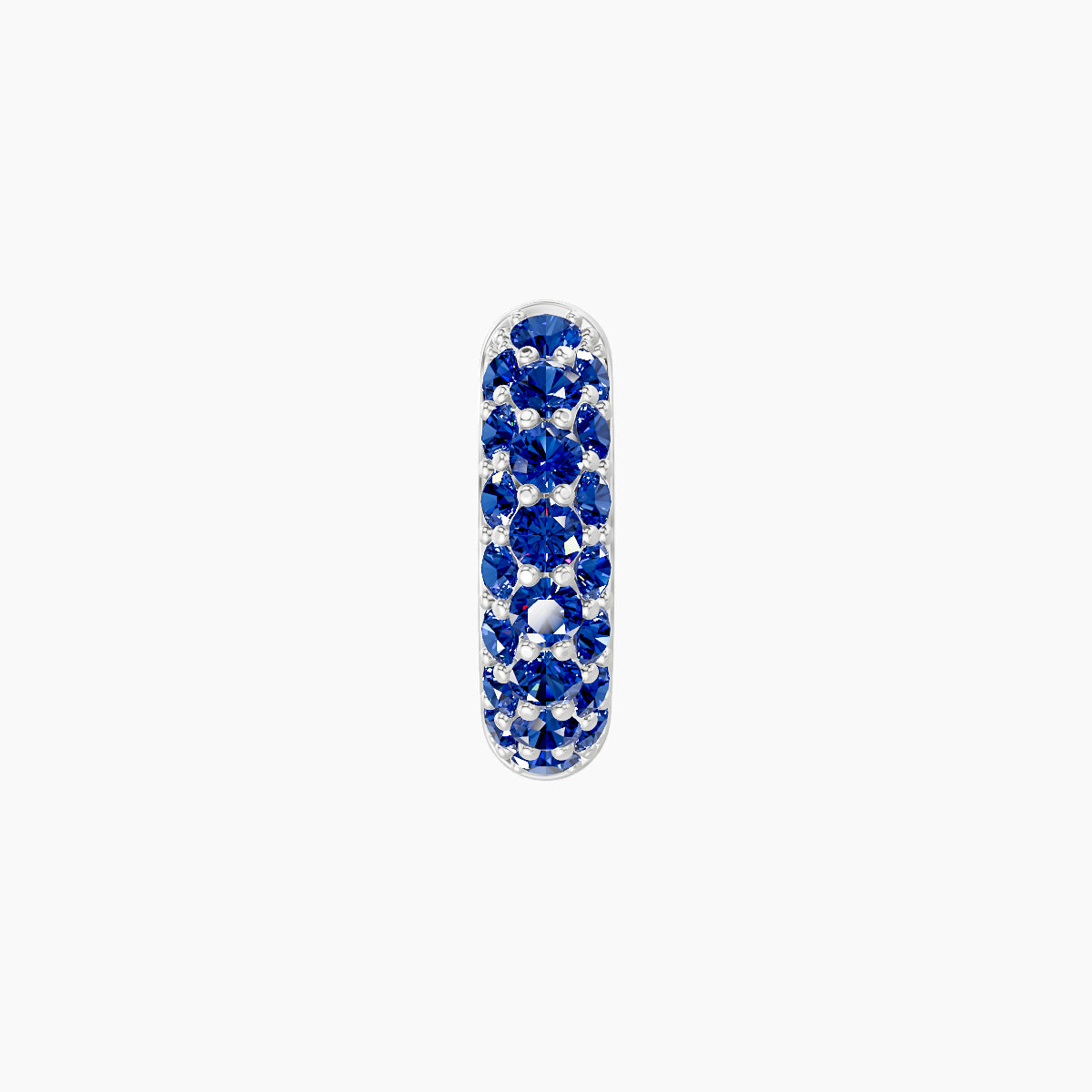 Theia | 18k White Gold 6.5 mm Pave Sapphire Hoop Piercing