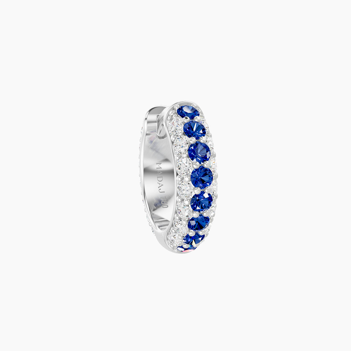 Theia | 18k White Gold 6.5 mm Pave Sapphire & Diamond Hoop Piercing
