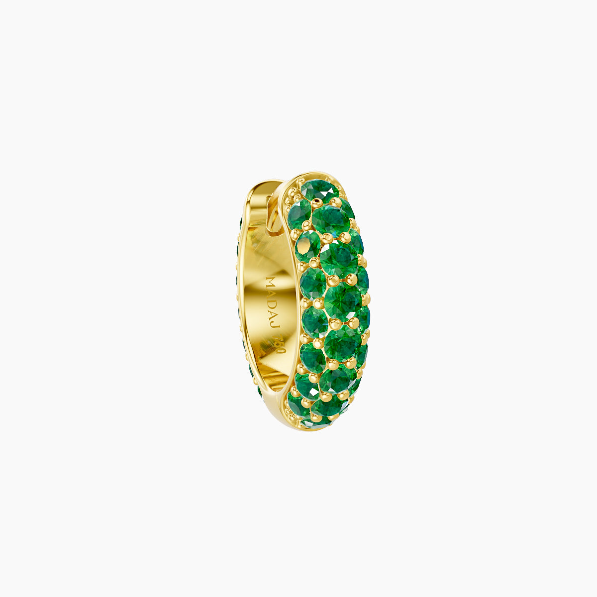 Theia | 18k Yellow Gold 6.5 mm Pave Emerald Hoop Piercing