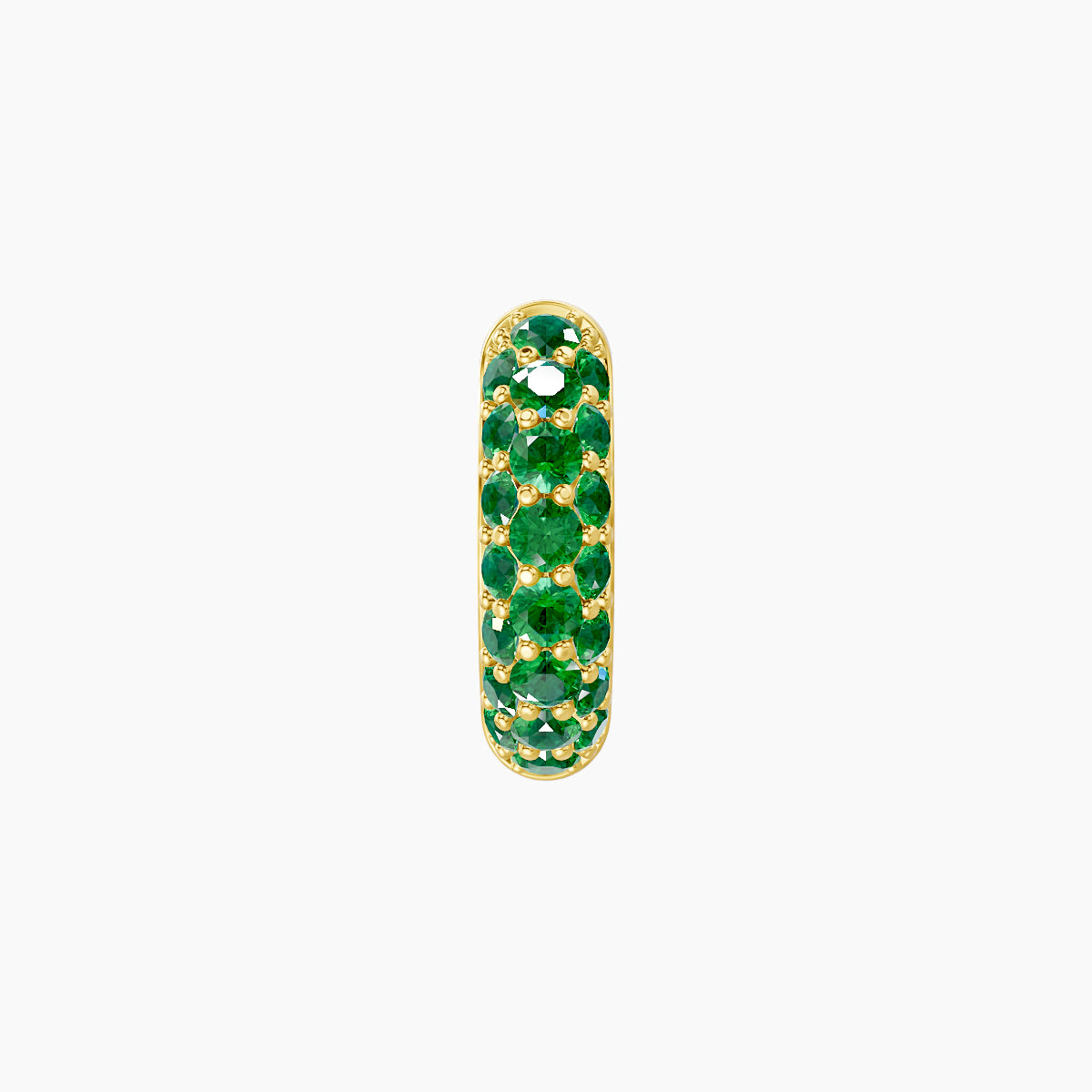 Theia | 18k Yellow Gold 6.5 mm Pave Emerald Hoop Piercing