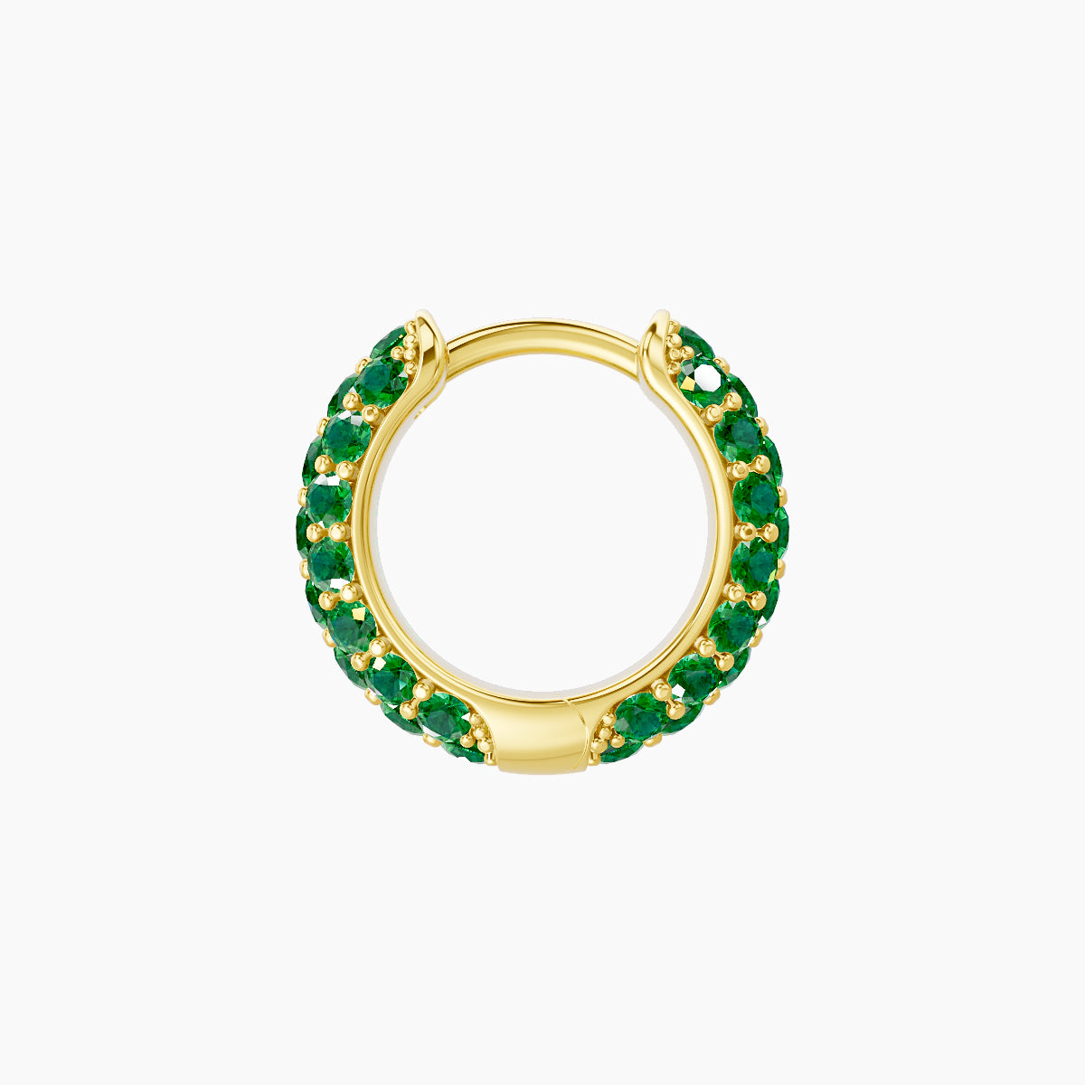 Theia | 18k Yellow Gold 6.5 mm Pave Emerald Hoop Piercing