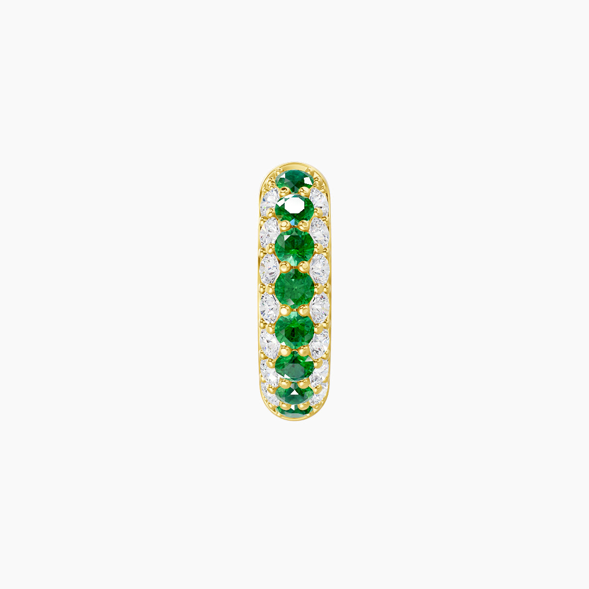 Theia | 18k Yellow Gold 6.5 mm Pave Emerald & Diamond Hoop Piercing