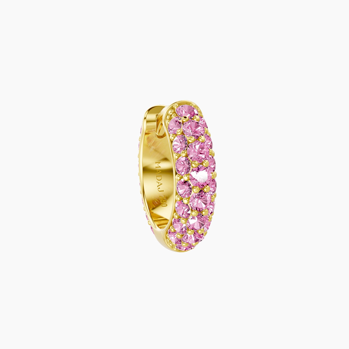 Theia | 18k Yellow Gold 6.5 mm Pave Pink Sapphire Hoop Piercing