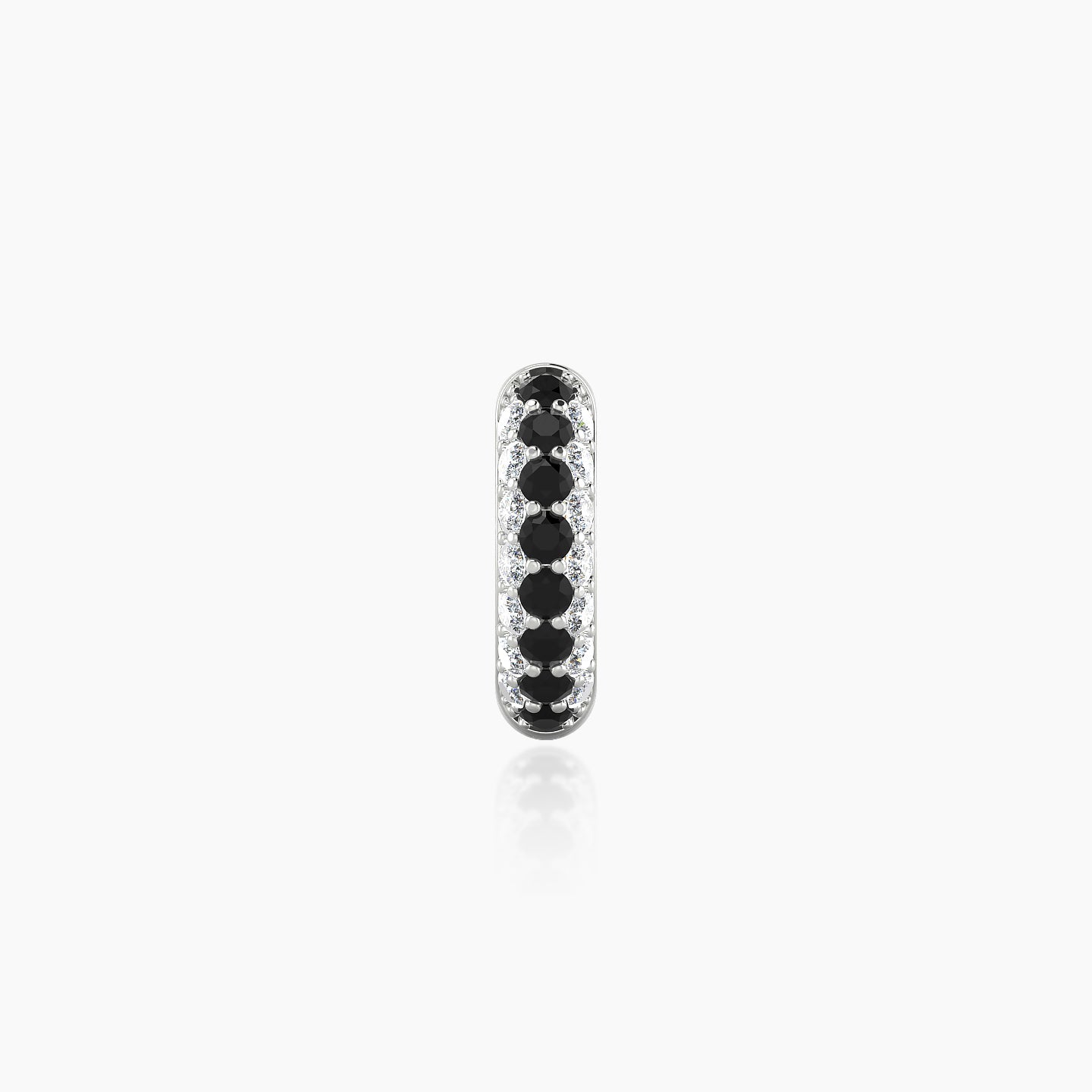 Theia | 18k White Gold 6.5 mm Pave Black Diamond & Diamond Hoop Piercing