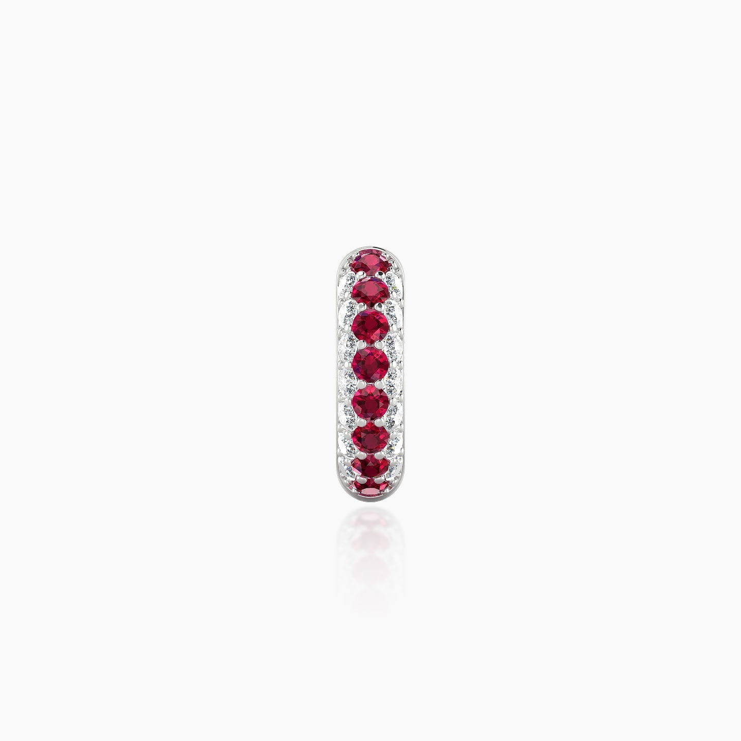 Theia | 18k White Gold 6.5 mm Pave Ruby & Diamond Hoop Piercing