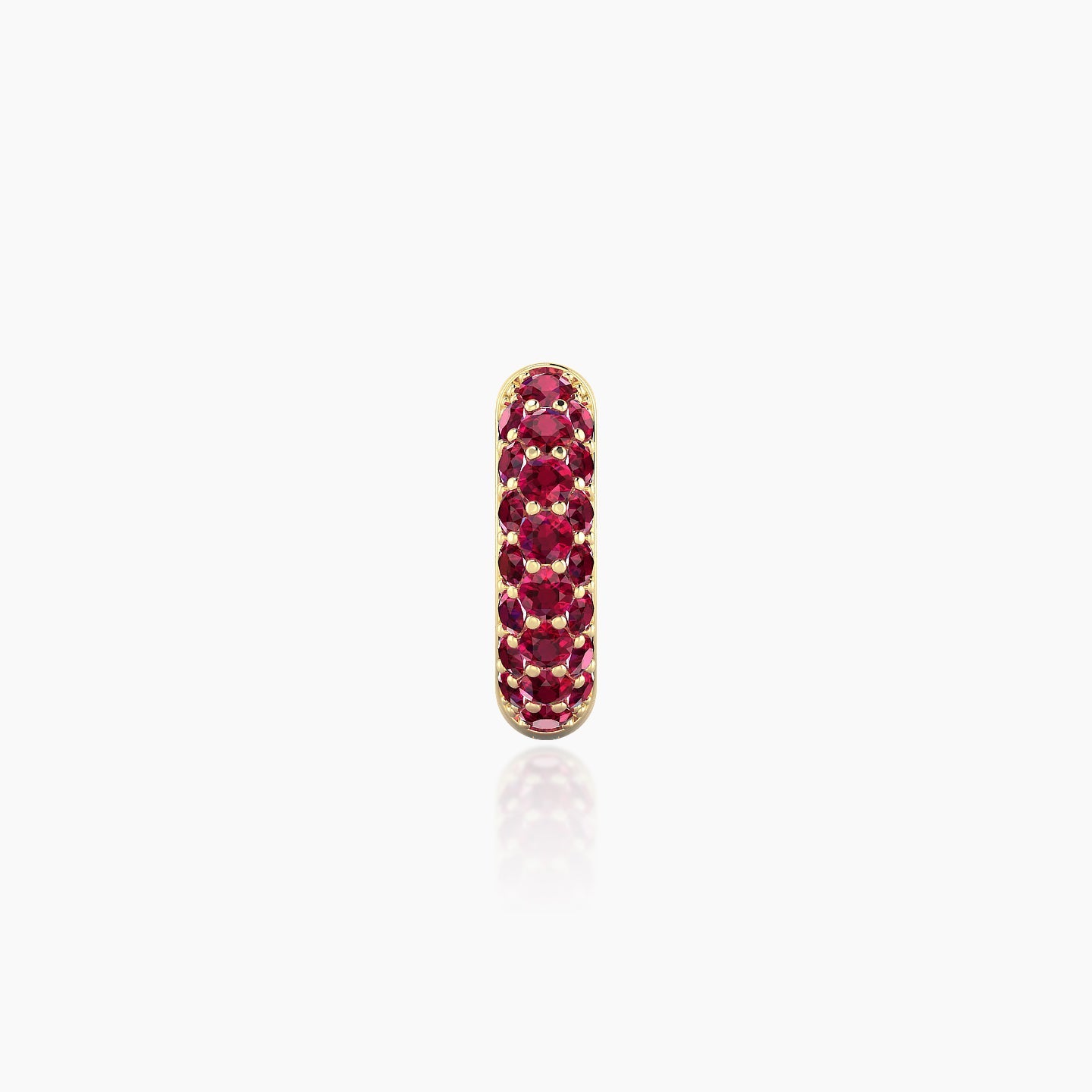 Theia | 18k Yellow Gold 6.5 mm Pave Ruby Hoop Piercing