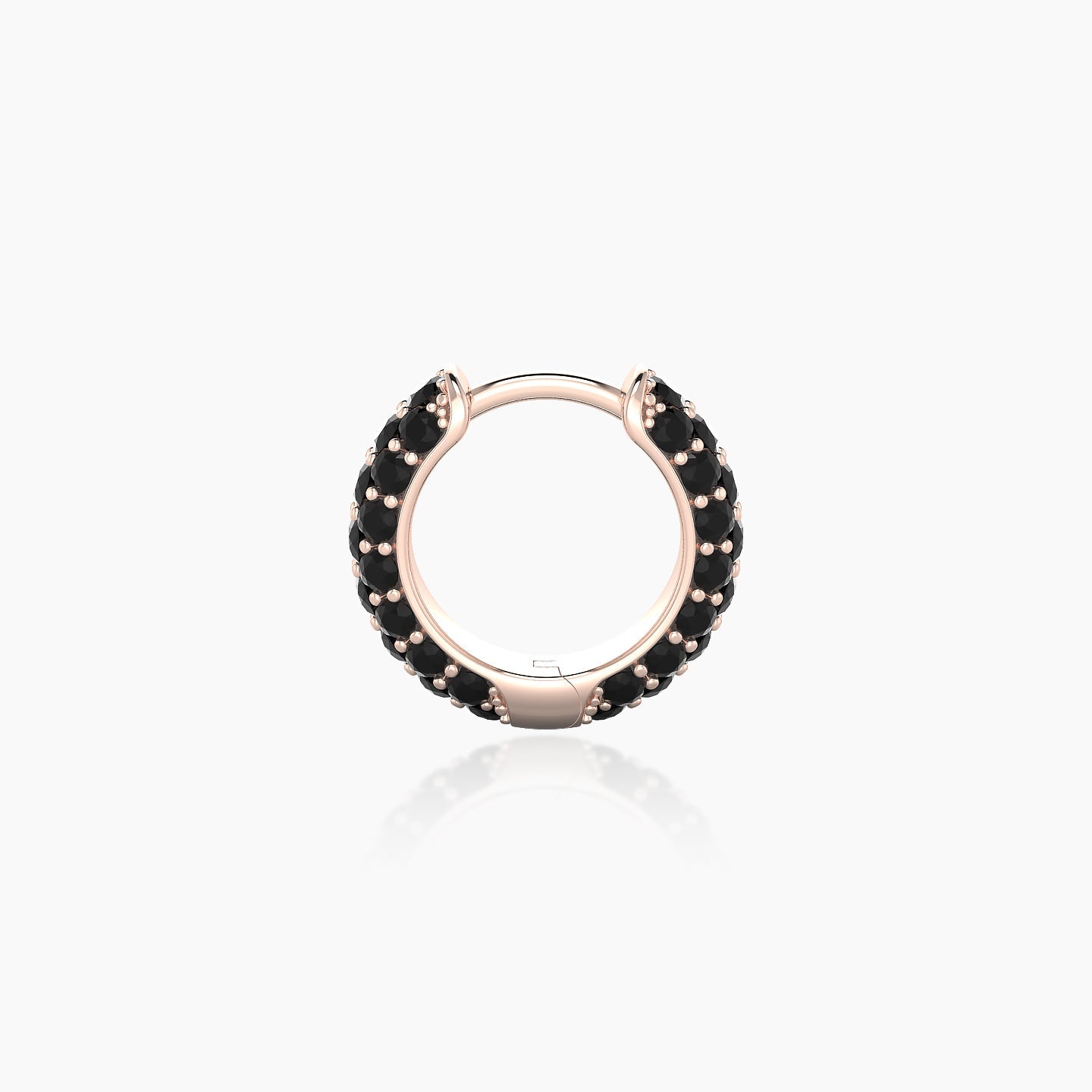 Theia | 18k Rose Gold 6.5 mm Pave Black Diamond Hoop Piercing