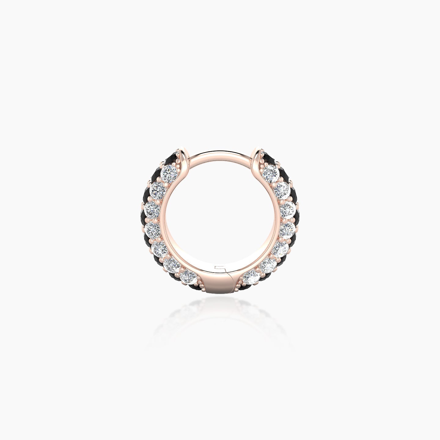 Theia | 18k Rose Gold 6.5 mm Pave Black Diamond & Diamond Hoop Piercing