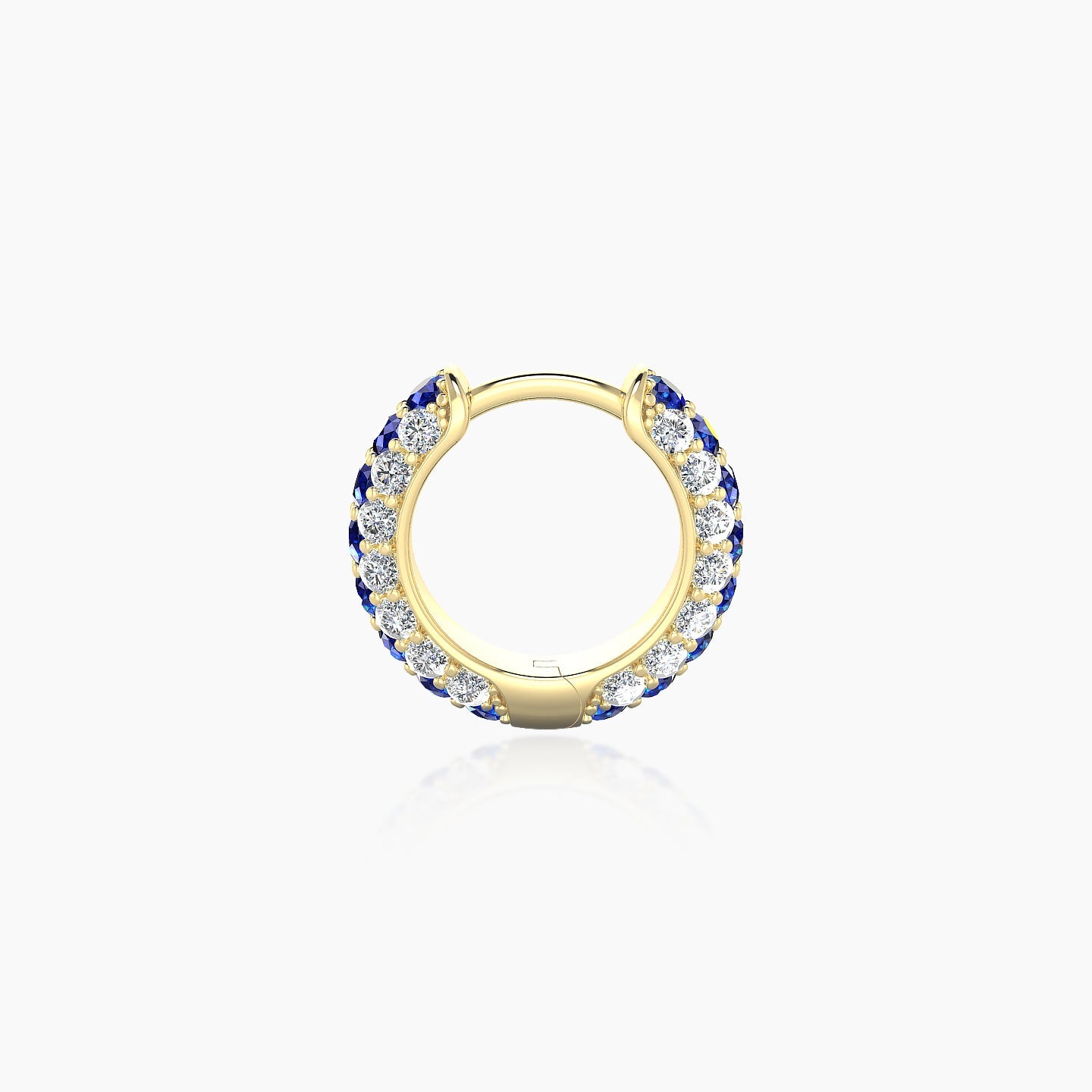 Theia | 18k Yellow Gold 6.5 mm Pave Sapphire & Diamond Hoop Piercing