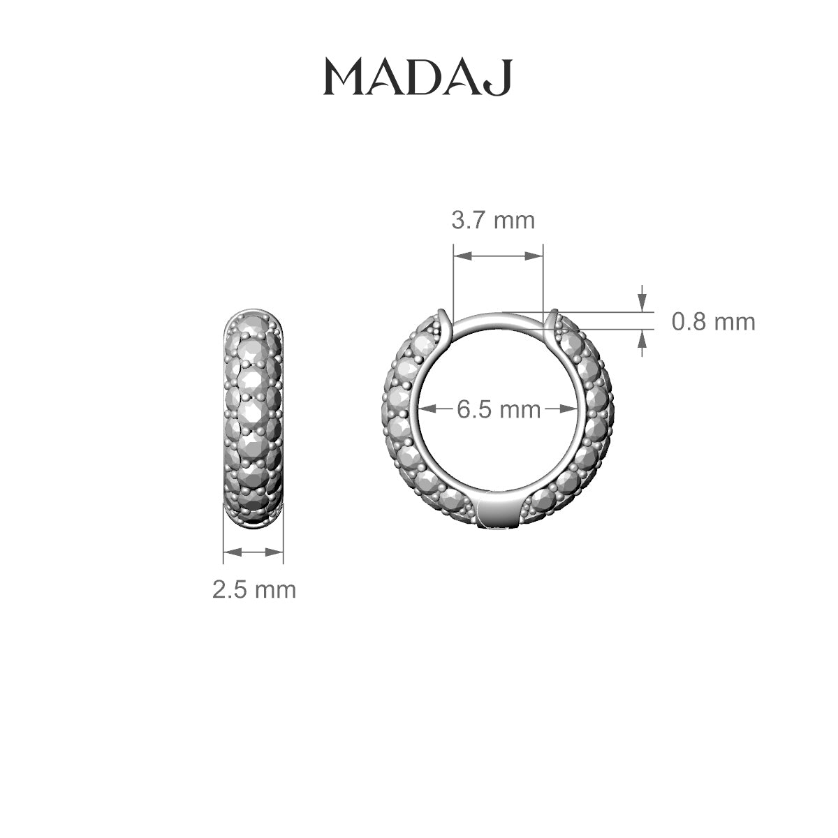 Theia | 18k Yellow Gold 6.5 mm Pave Emerald & Diamond Hoop Piercing