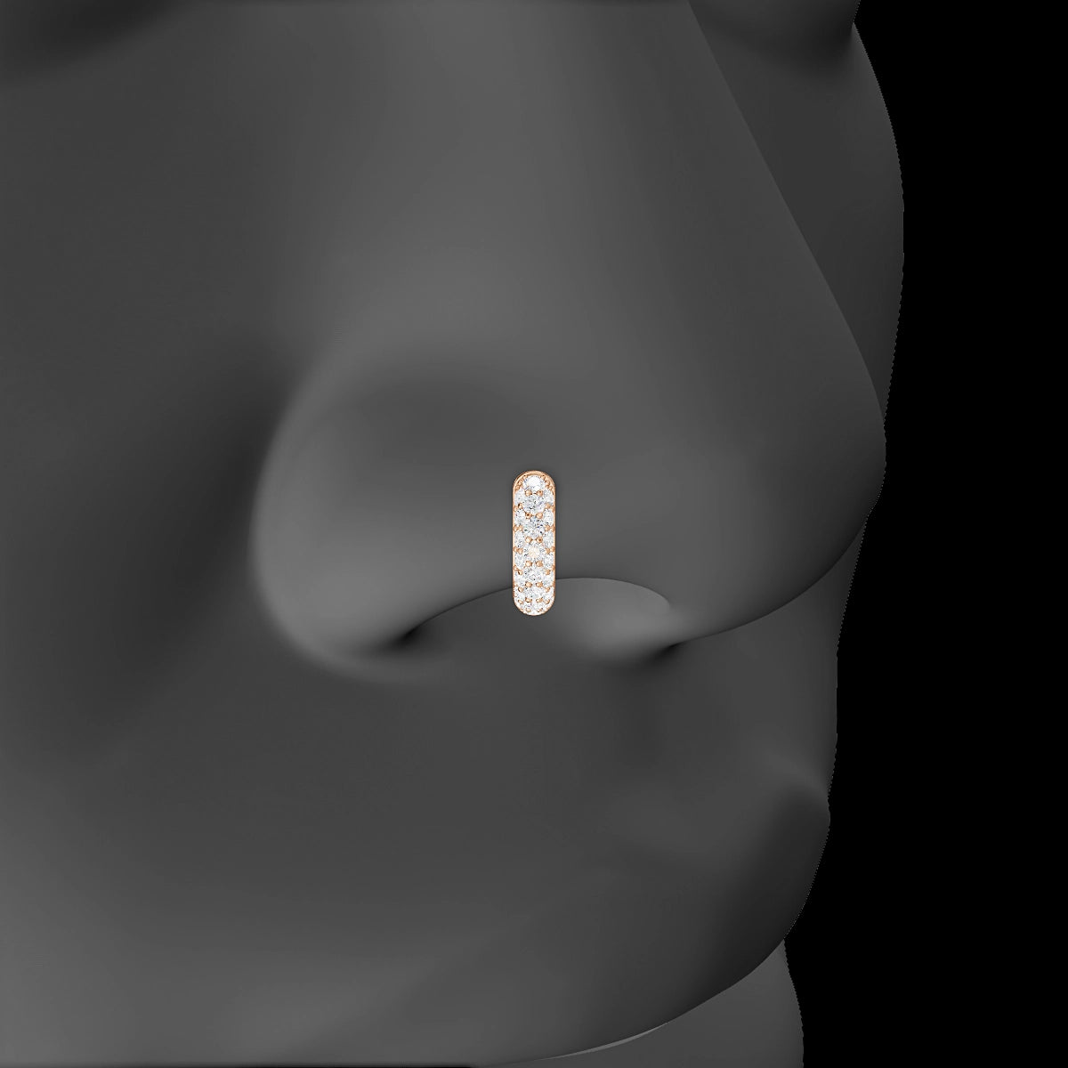 Theia | 18k Rose Gold 6.5 mm Pave Diamond Nose Ring Piercing