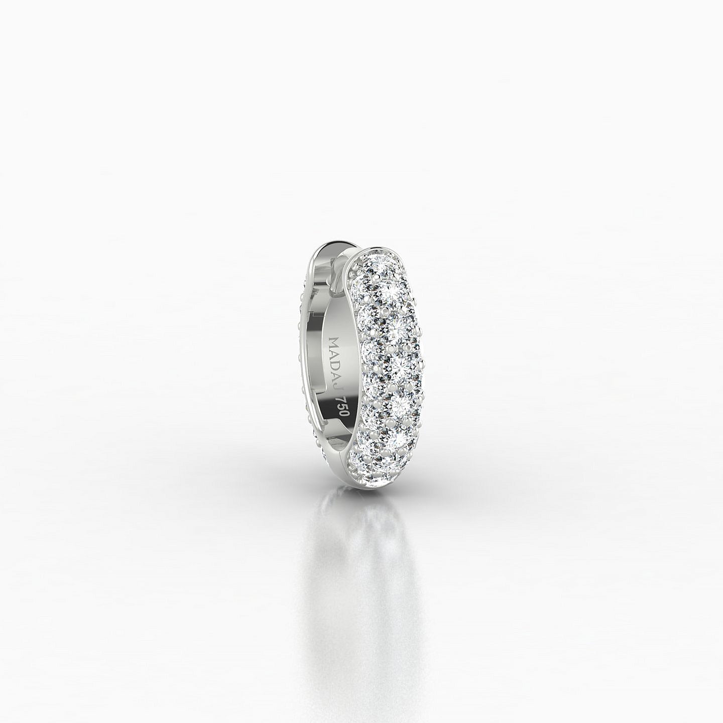 Theia | 18k White Gold 6.5 mm Pave Diamond Nose Ring Piercing