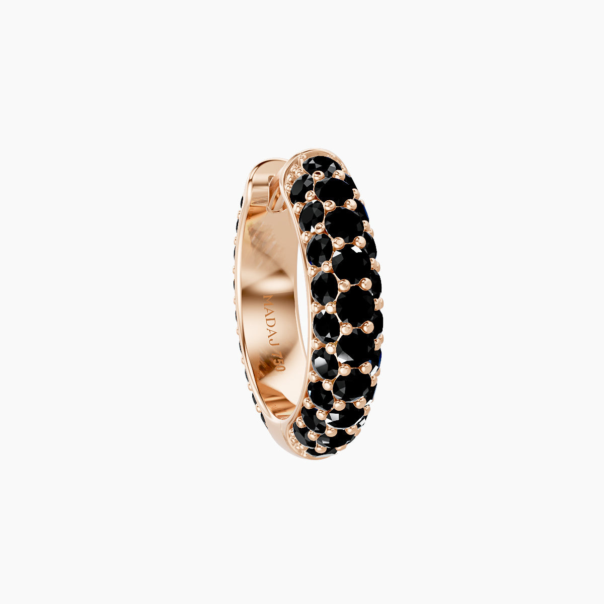 Theia | 18k Rose Gold 8 mm Pave Black Diamond Hoop Piercing