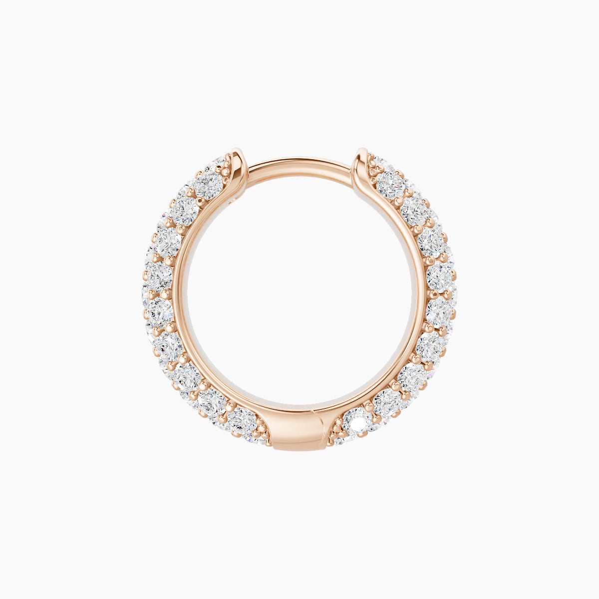 Theia | 18k Rose Gold 8 mm Pave Diamond Hoop Piercing