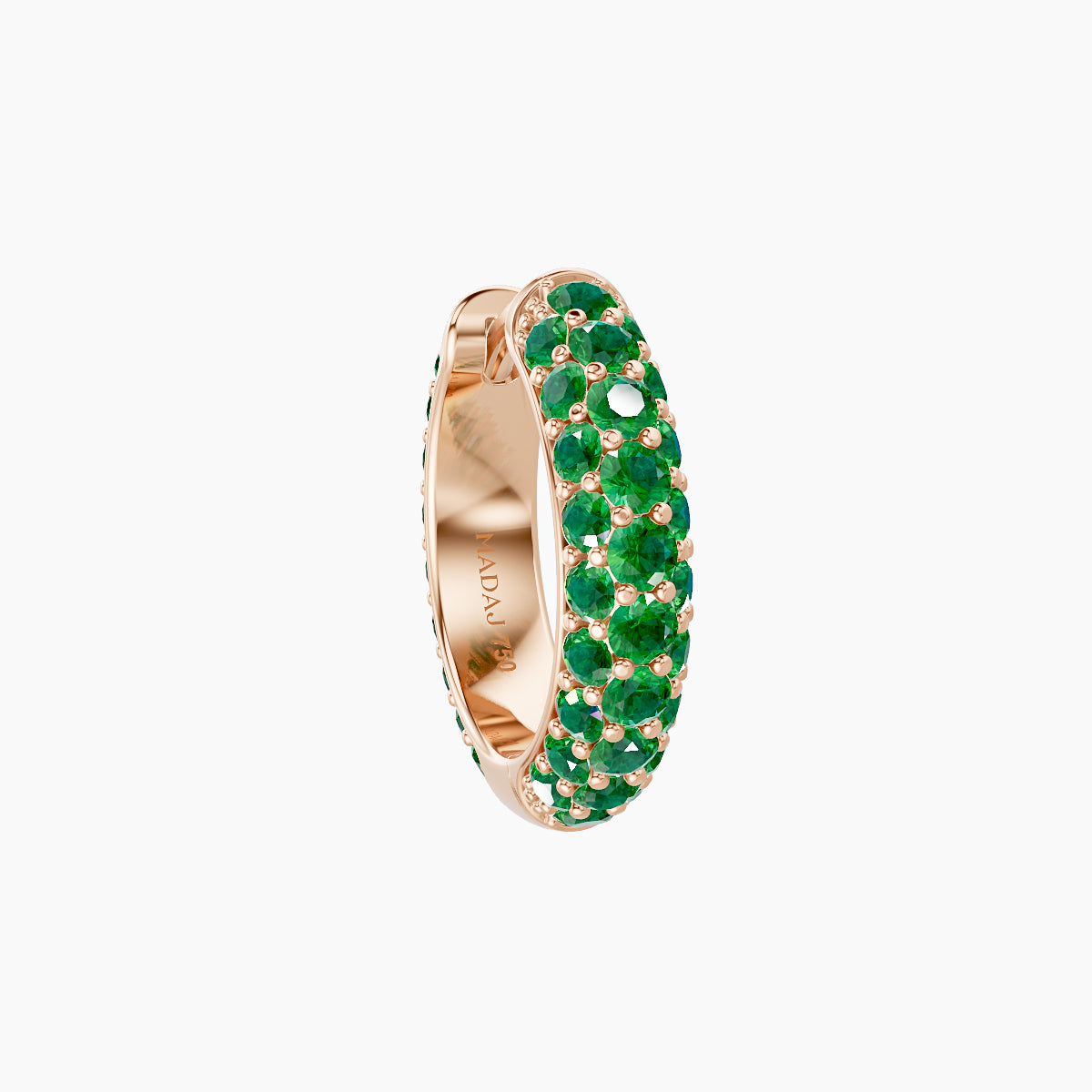 Theia | 18k Rose Gold 8 mm Pave Emerald Hoop Piercing