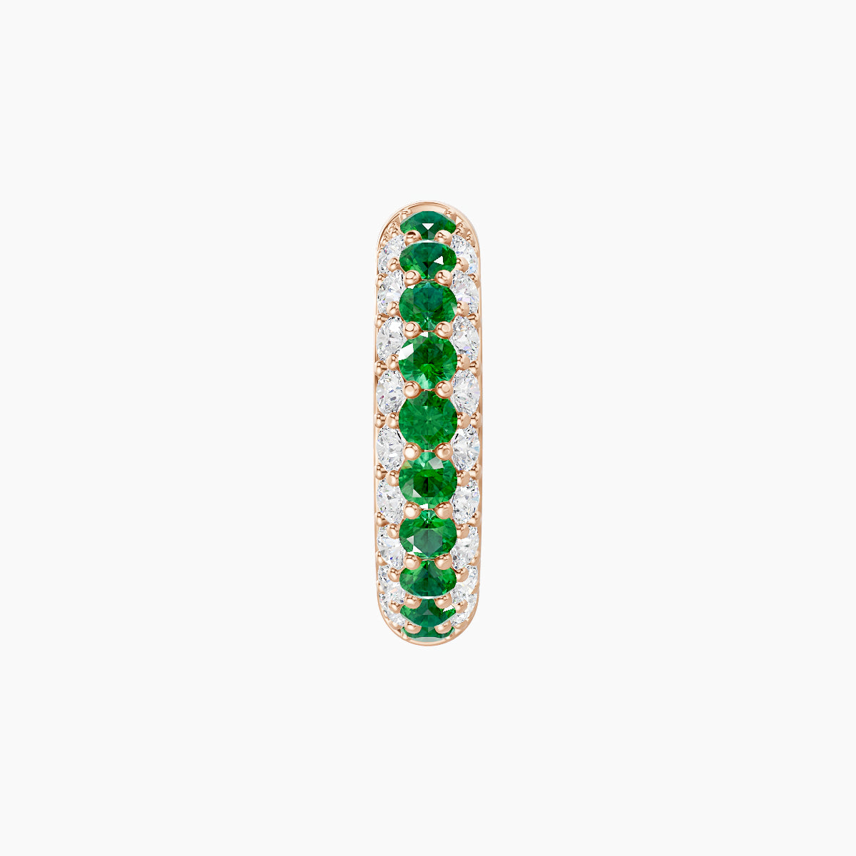 Theia | 18k Rose Gold 8 mm Pave Emerald & Diamond Hoop Piercing