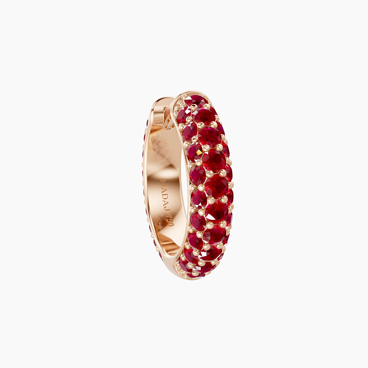Theia | 18k Rose Gold 8 mm Pave Ruby Hoop Piercing