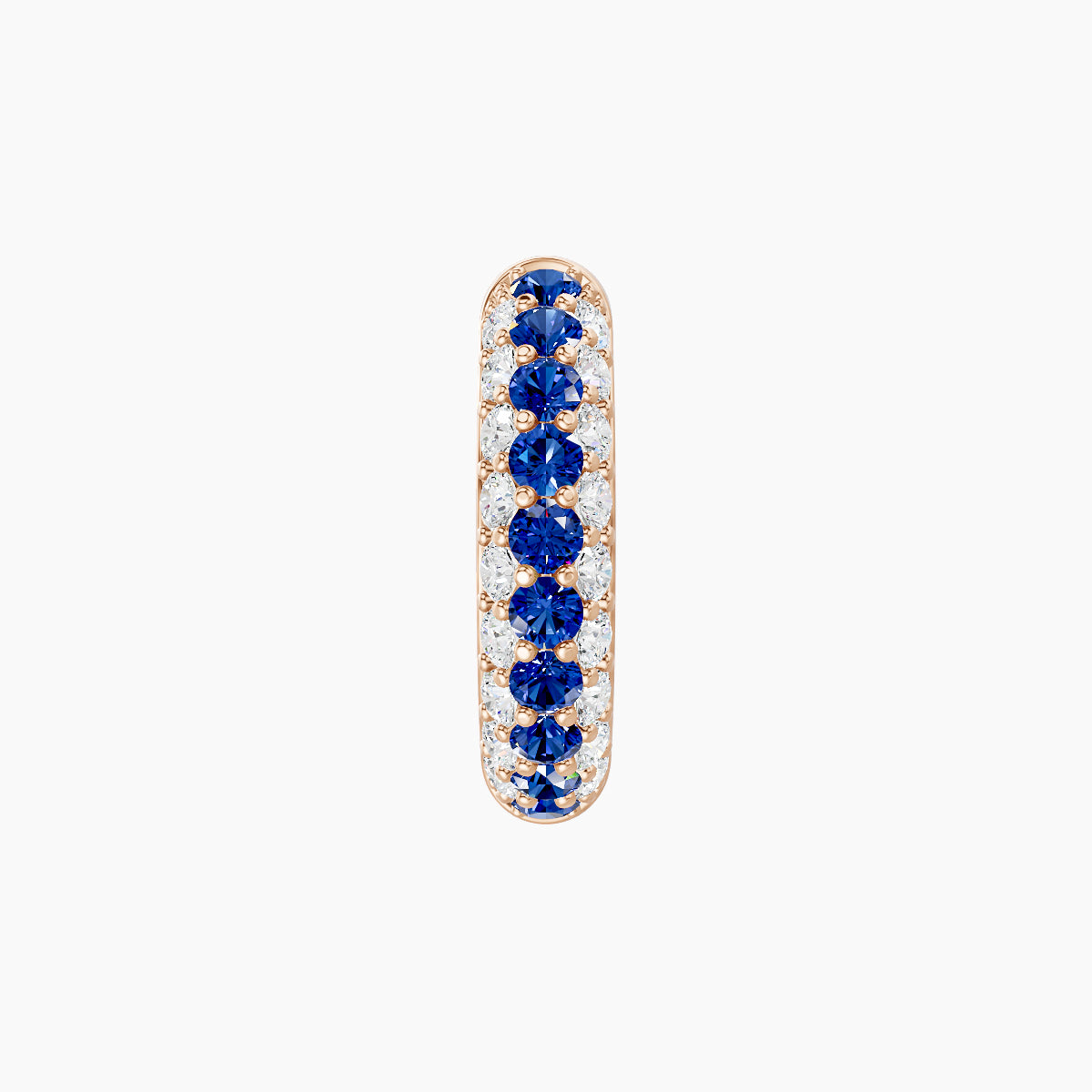 Theia | 18k Rose Gold 8 mm Pave Sapphire & Diamond Hoop Piercing