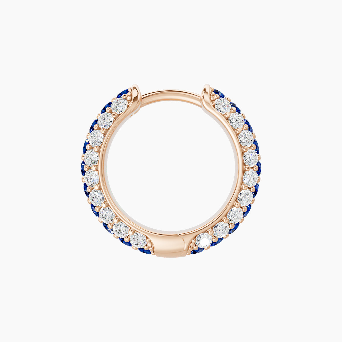 Theia | 18k Rose Gold 8 mm Pave Sapphire & Diamond Hoop Piercing