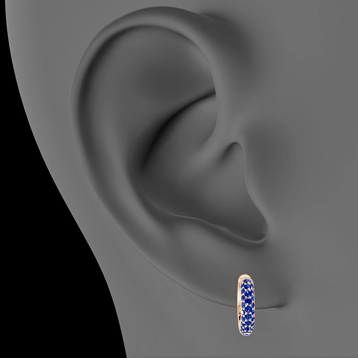 Theia | 18k Rose Gold 8 mm Pave Sapphire Hoop Piercing