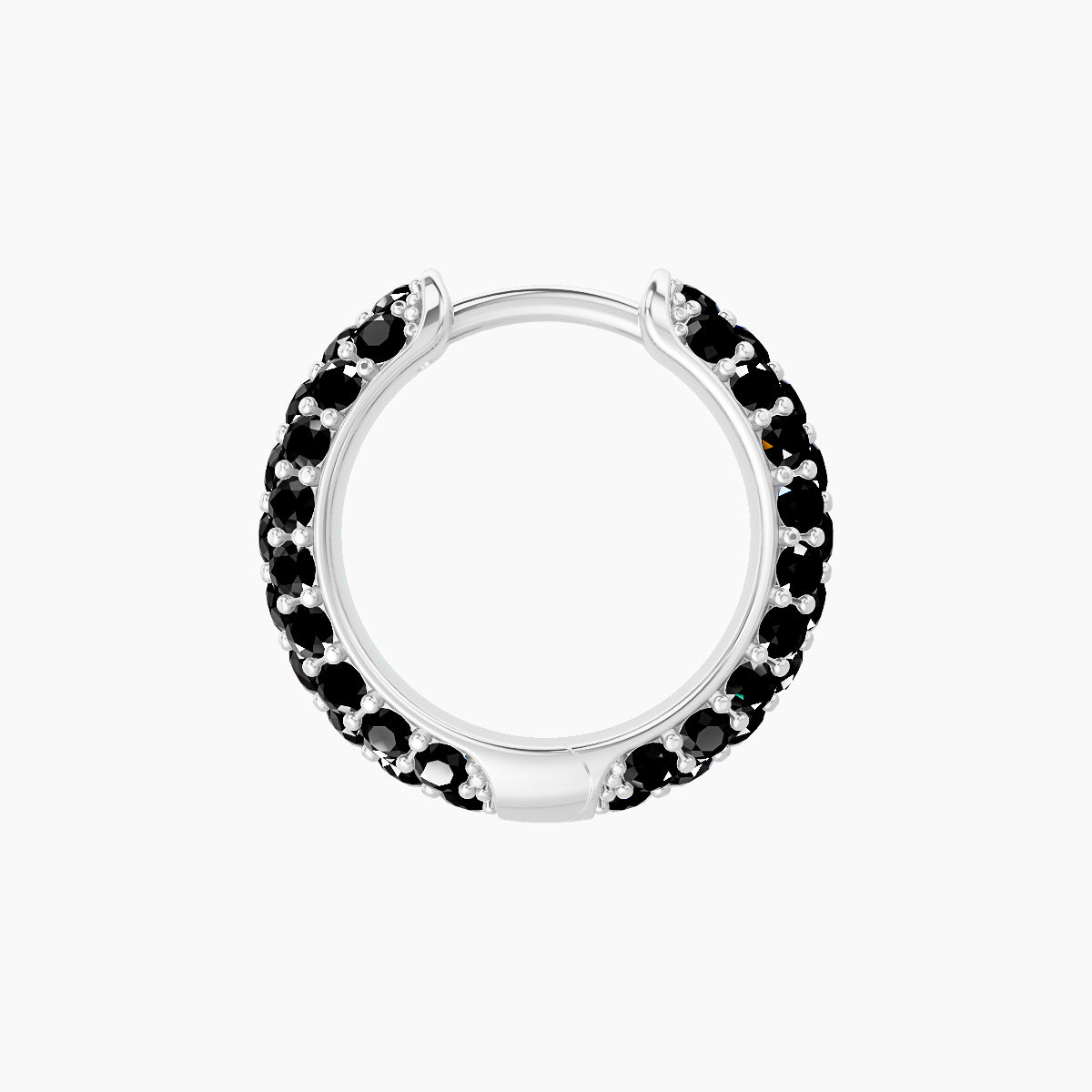 Theia | 18k White Gold 8 mm Pave Black Diamond Hoop Piercing