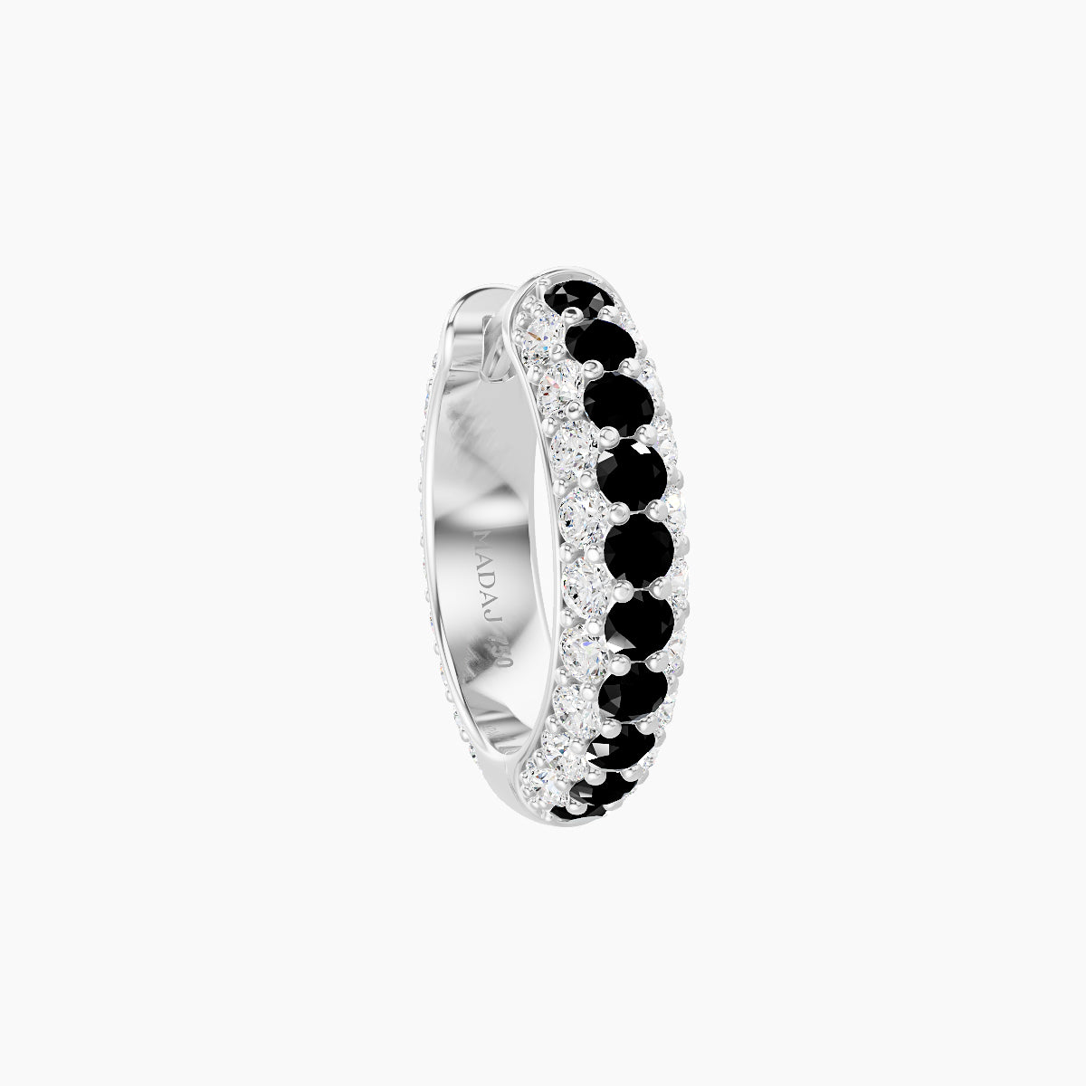 Theia | 18k White Gold 8 mm Pave Black Diamond & Diamond Hoop Piercing