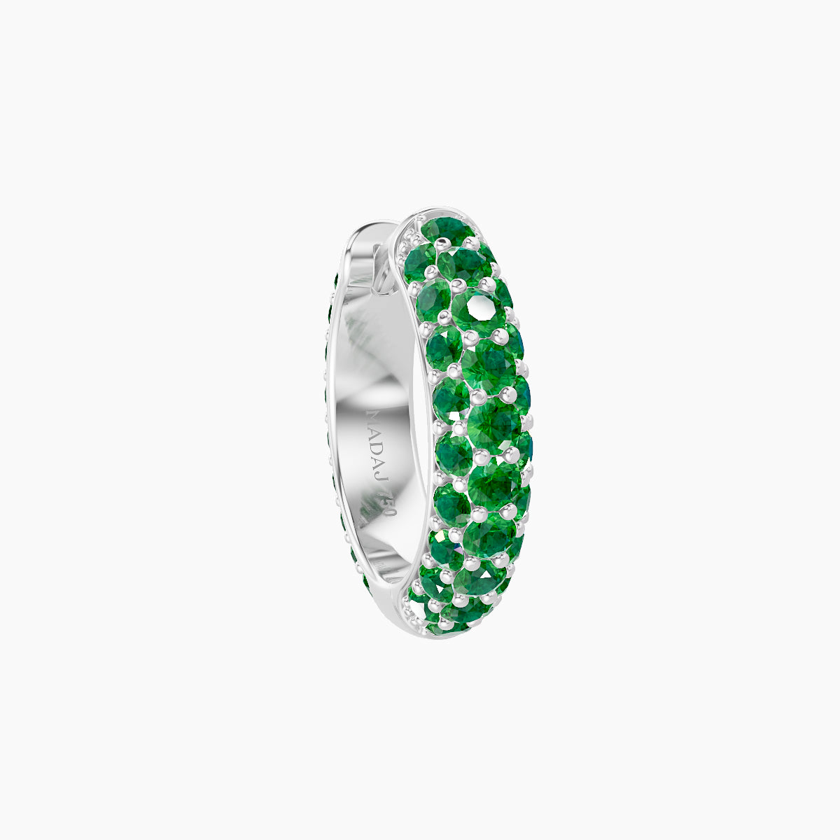 Theia | 18k White Gold 8 mm Pave Emerald Hoop Piercing