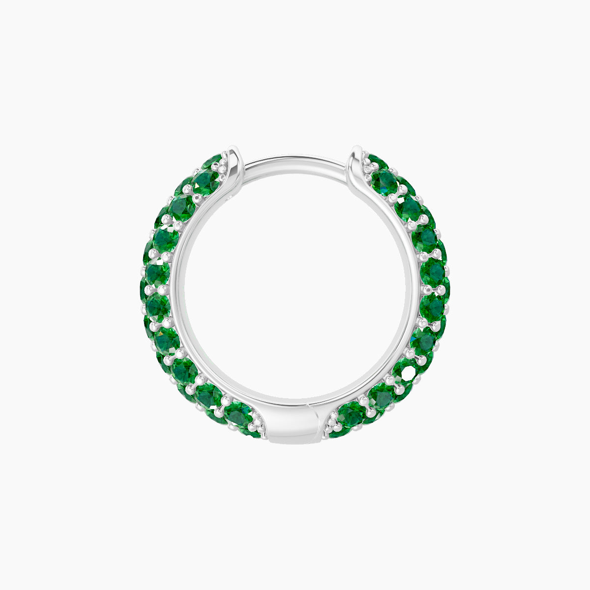 Theia | 18k White Gold 8 mm Pave Emerald Hoop Piercing