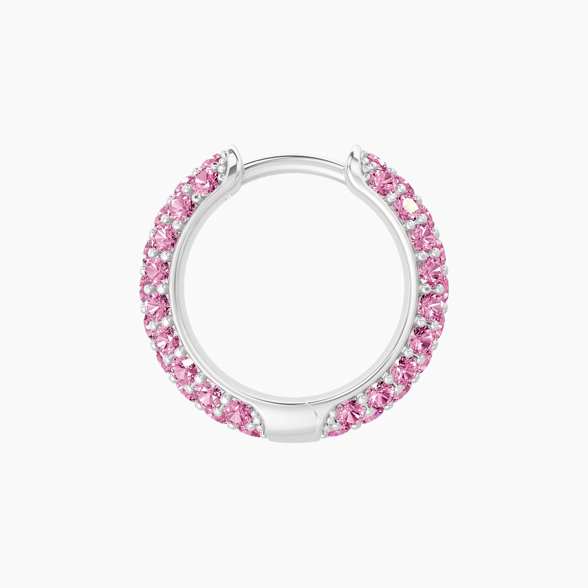 Theia | 18k White Gold 8 mm Pave Pink Sapphire Hoop Piercing