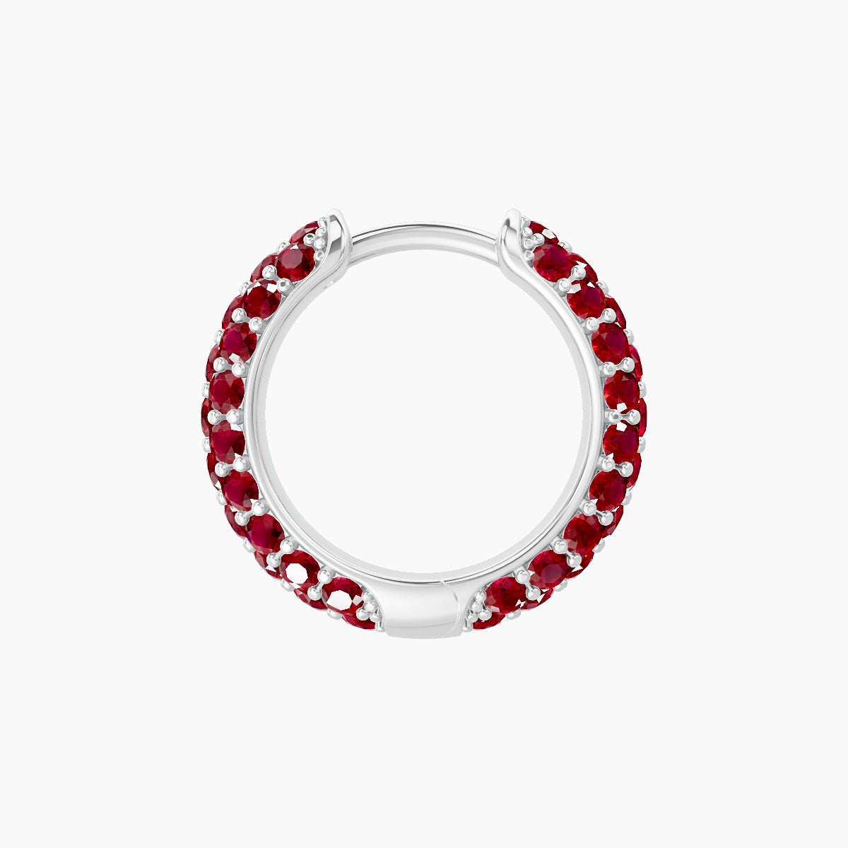 Theia | 18k White Gold 8 mm Pave Ruby Hoop Piercing