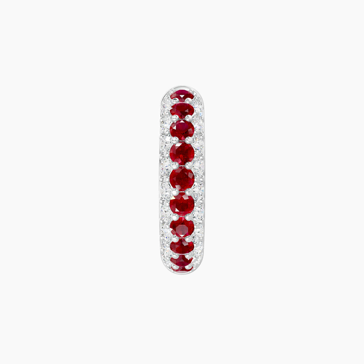 Theia | 18k White Gold 8 mm Pave Ruby & Diamond Hoop Piercing