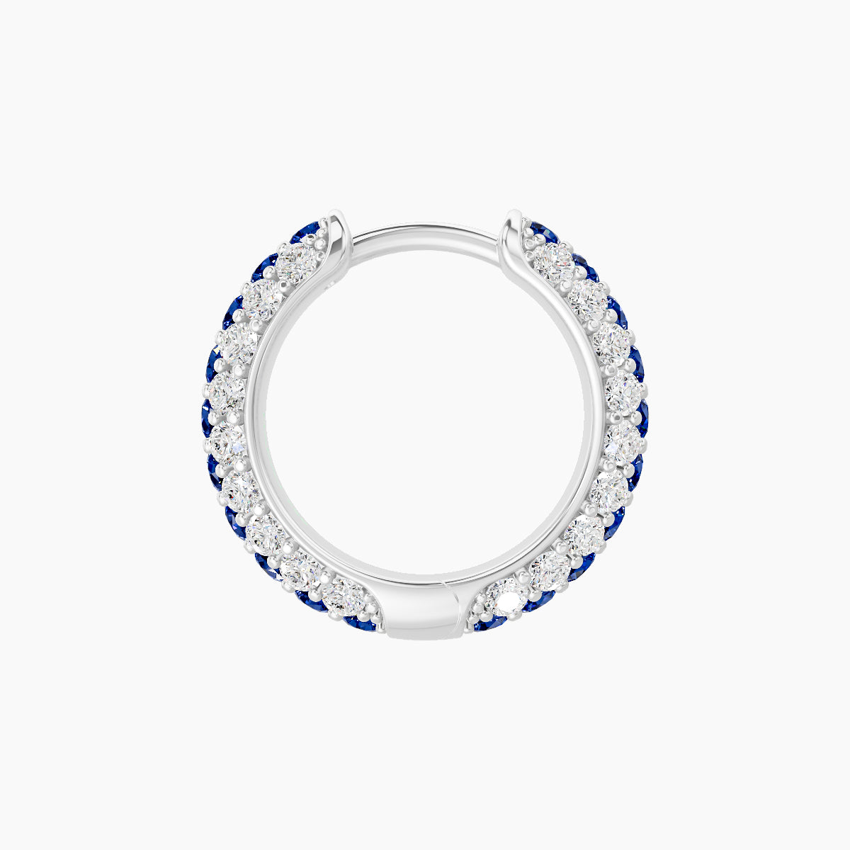 Theia | 18k White Gold 8 mm Pave Sapphire & Diamond Hoop Piercing