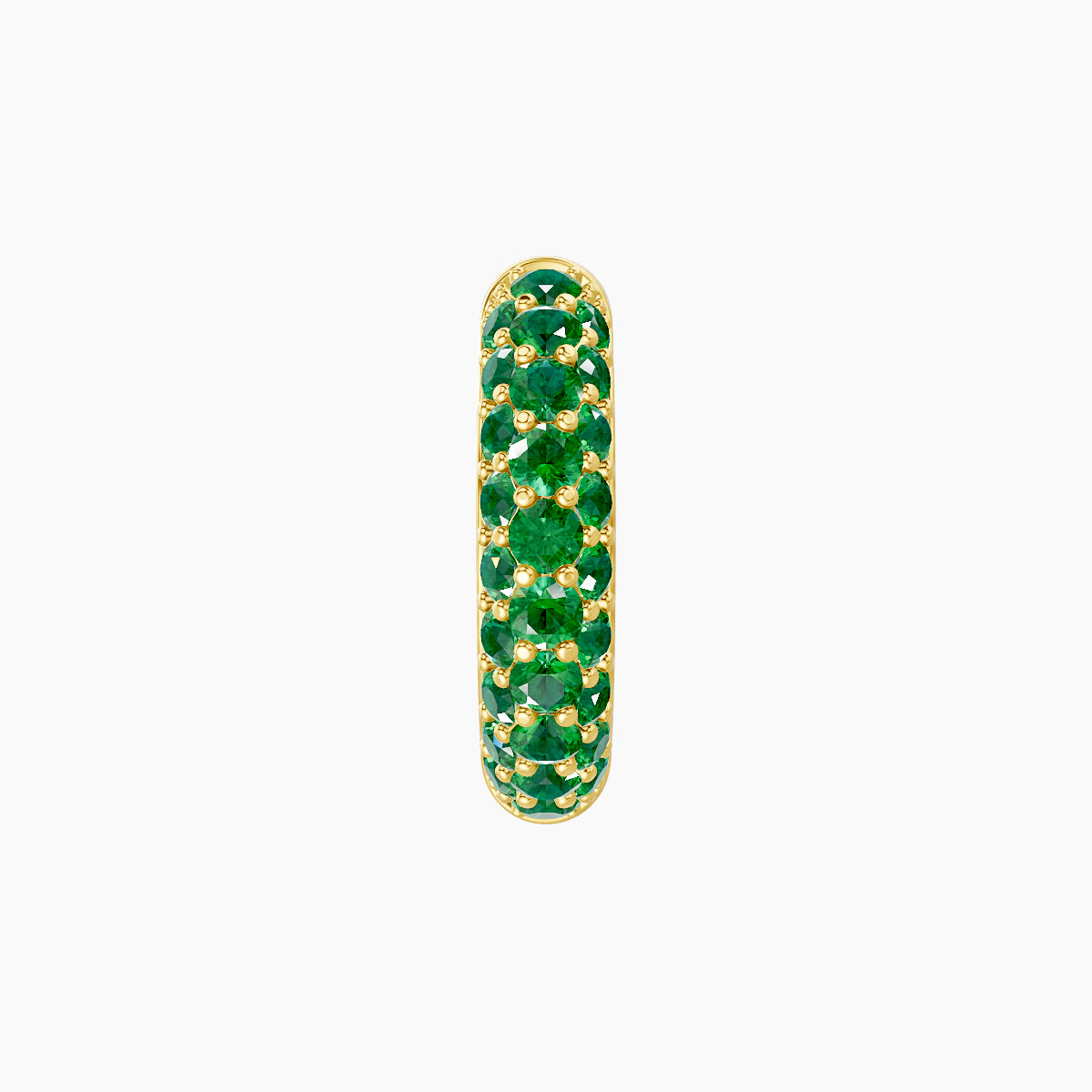 Theia | 18k Yellow Gold 8 mm Pave Emerald Hoop Piercing