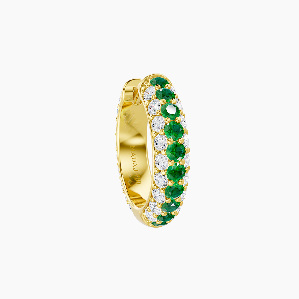 Theia | 18k Yellow Gold 8 mm Pave Emerald & Diamond Hoop Piercing