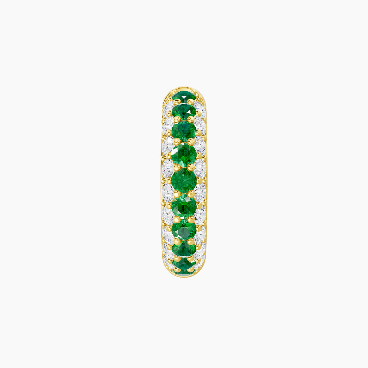 Theia | 18k Yellow Gold 8 mm Pave Emerald & Diamond Hoop Piercing