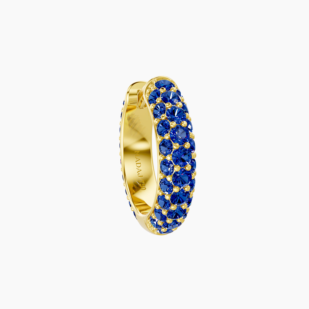 Theia | 18k Yellow Gold 8 mm Pave Sapphire Hoop Piercing