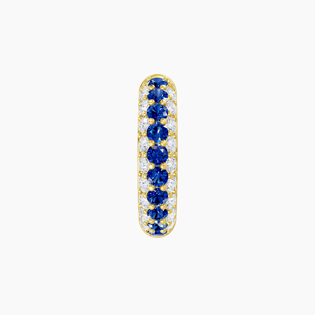 Theia | 18k Yellow Gold 8 mm Pave Sapphire & Diamond Hoop Piercing