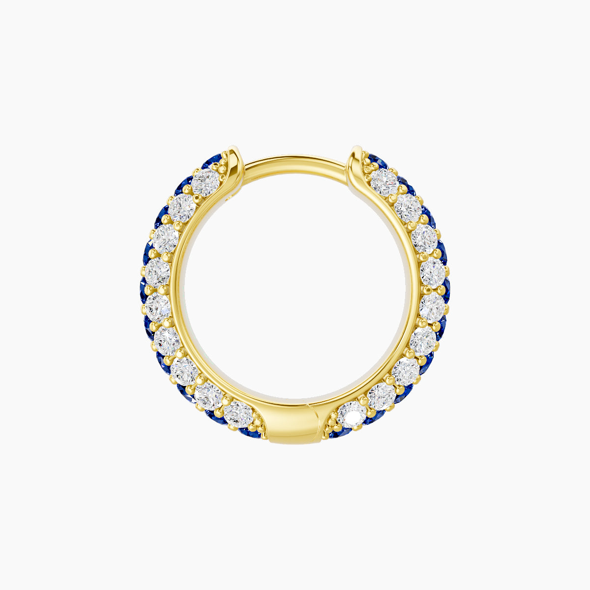 Theia | 18k Yellow Gold 8 mm Pave Sapphire & Diamond Hoop Piercing