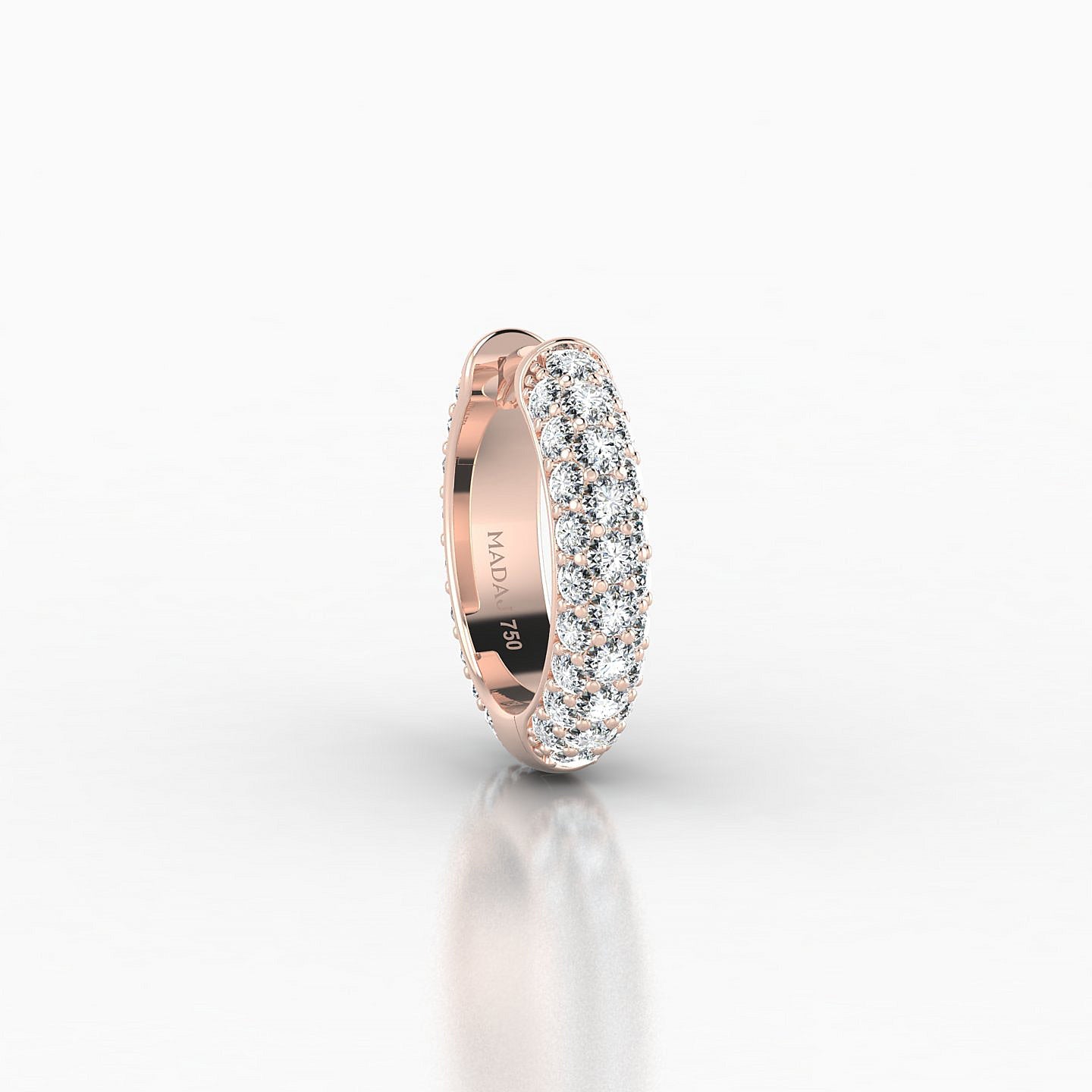 Theia | 18k Rose Gold 8 mm Pave Diamond Hoop Piercing