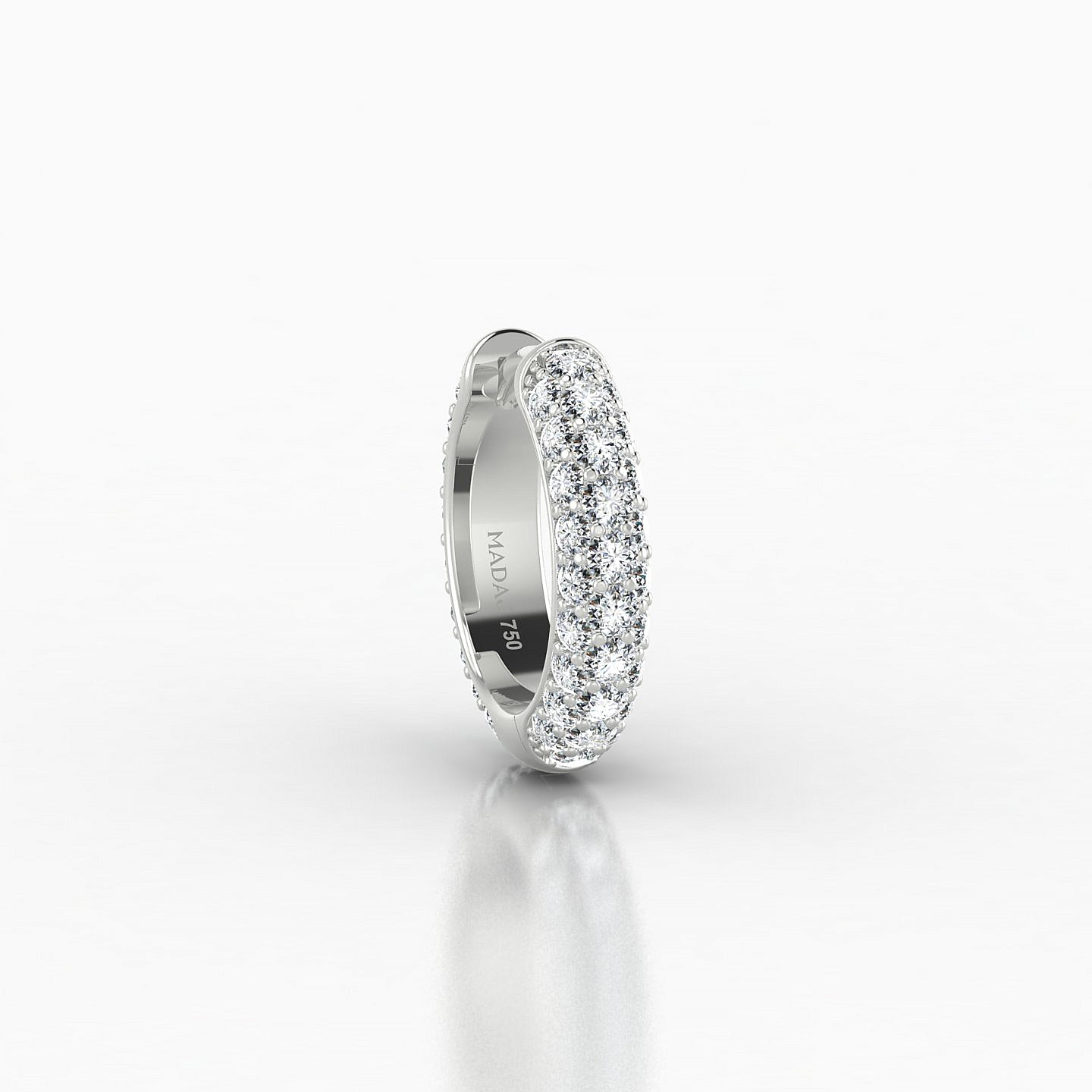 Theia | 18k White Gold 8 mm Pave Diamond Hoop Piercing