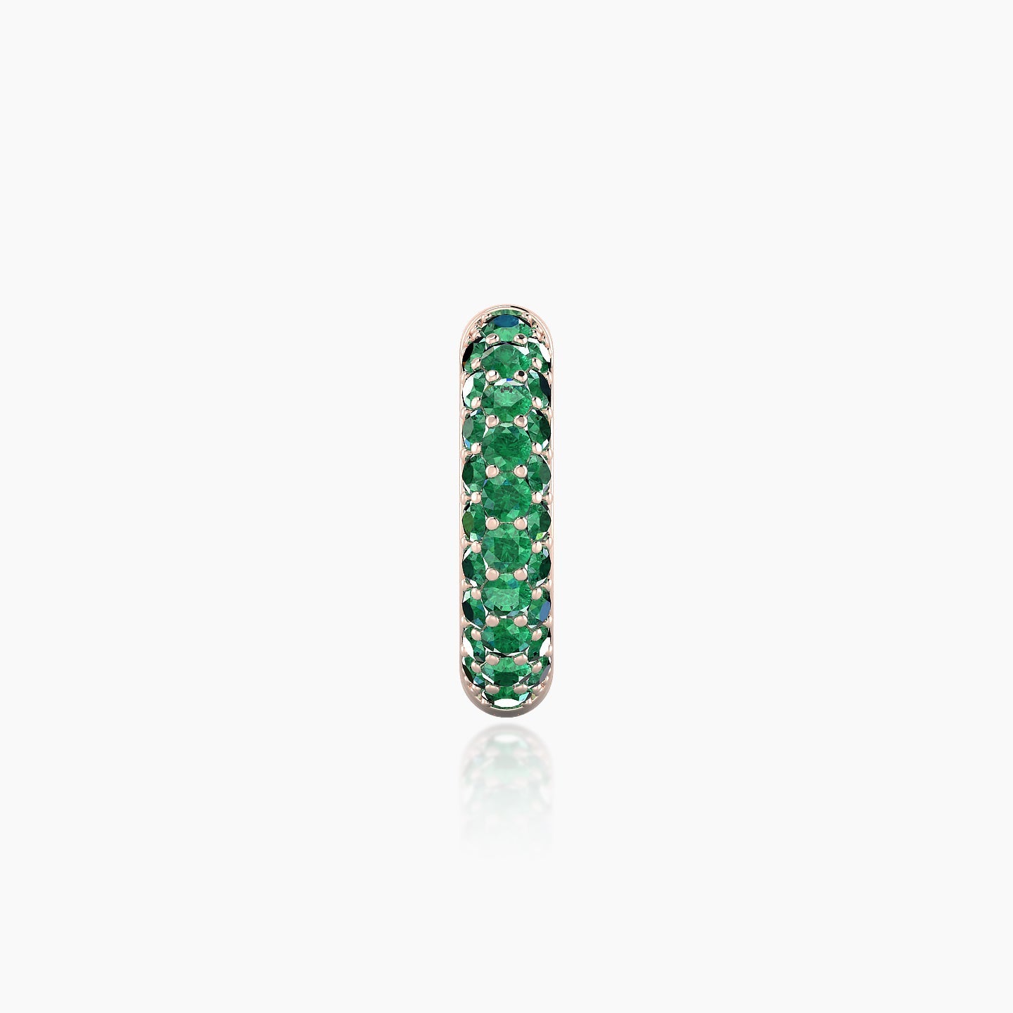 Theia | 18k Rose Gold 8 mm Pave Emerald Hoop Piercing
