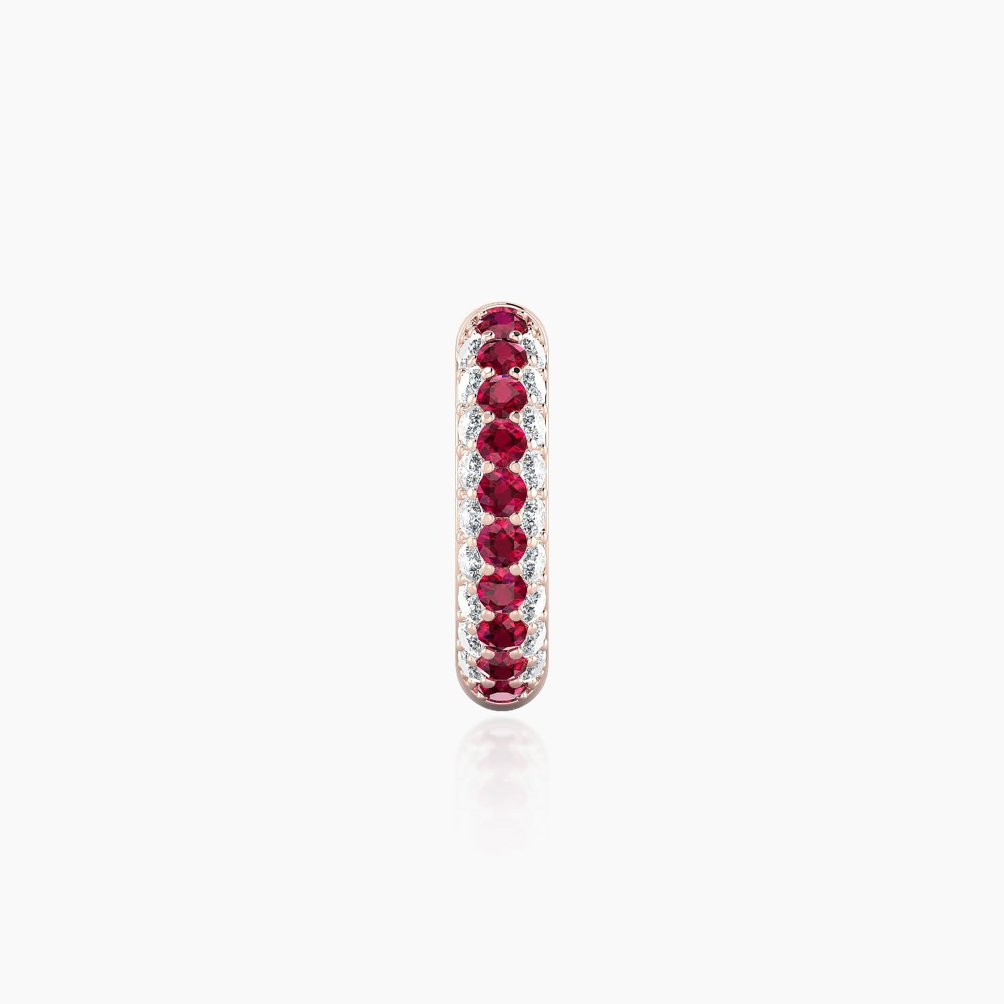 Theia | 18k Rose Gold 8 mm Pave Ruby & Diamond Hoop Piercing