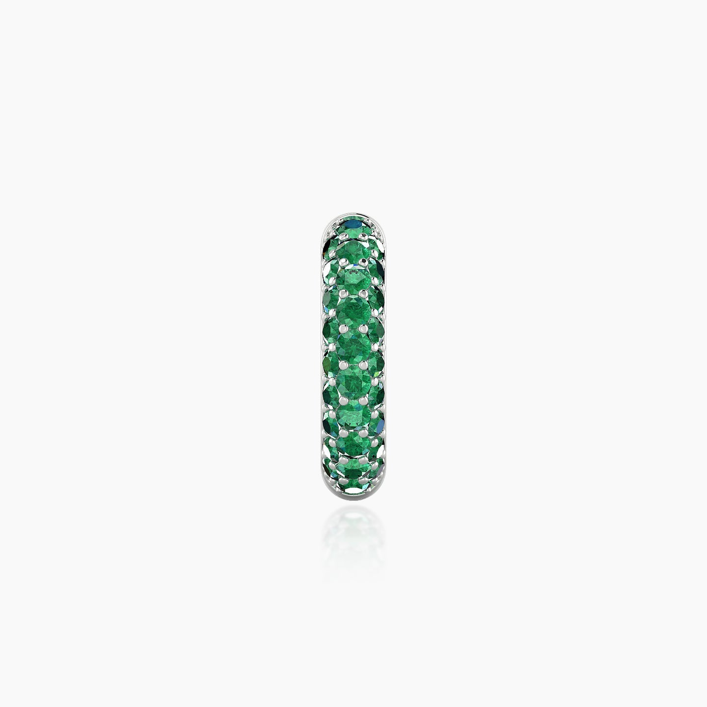 Theia | 18k White Gold 8 mm Pave Emerald Hoop Piercing