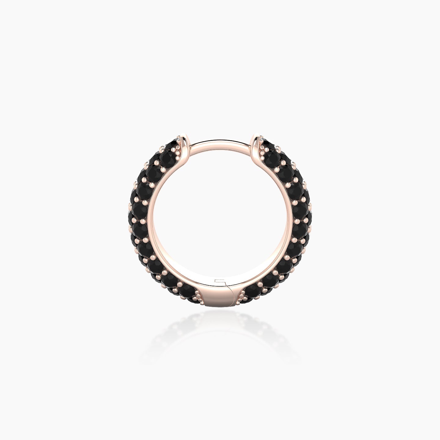 Theia | 18k Rose Gold 8 mm Pave Black Diamond Hoop Piercing