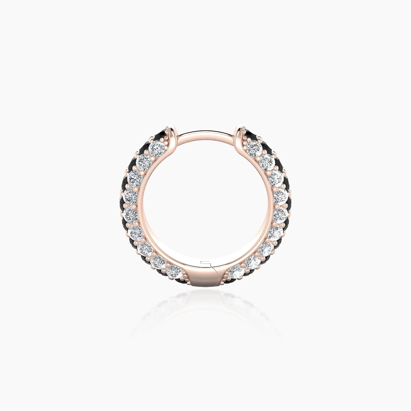 Theia | 18k Rose Gold 8 mm Pave Black Diamond & Diamond Hoop Piercing