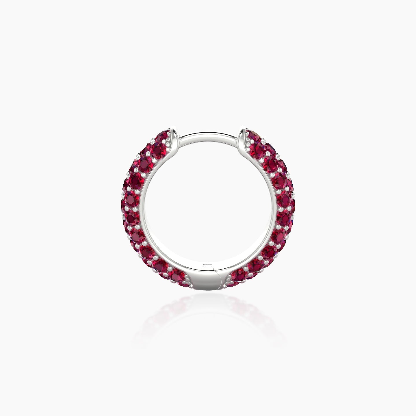 Theia | 18k White Gold 8 mm Pave Ruby Hoop Piercing
