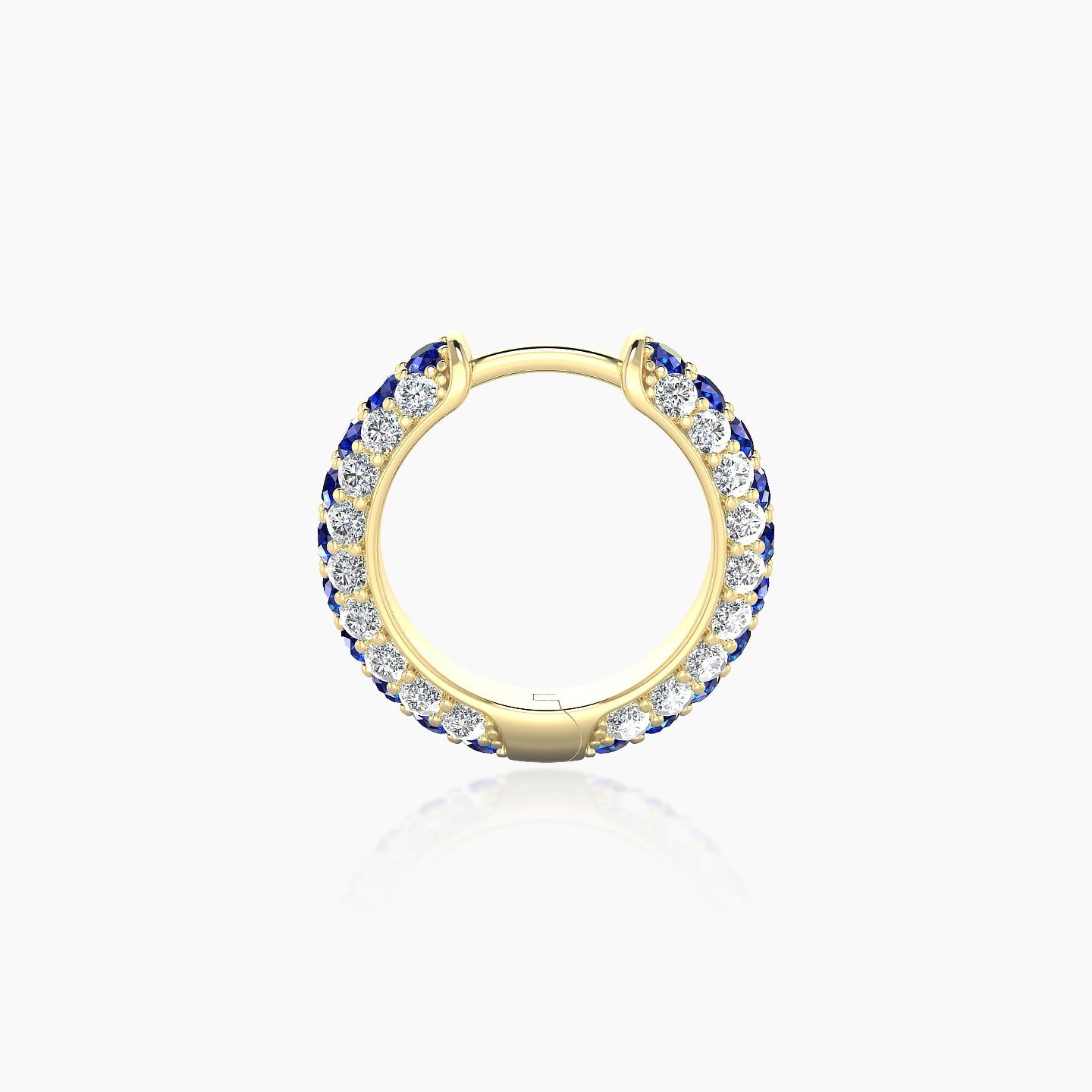 Theia | 18k Yellow Gold 8 mm Pave Sapphire & Diamond Hoop Piercing