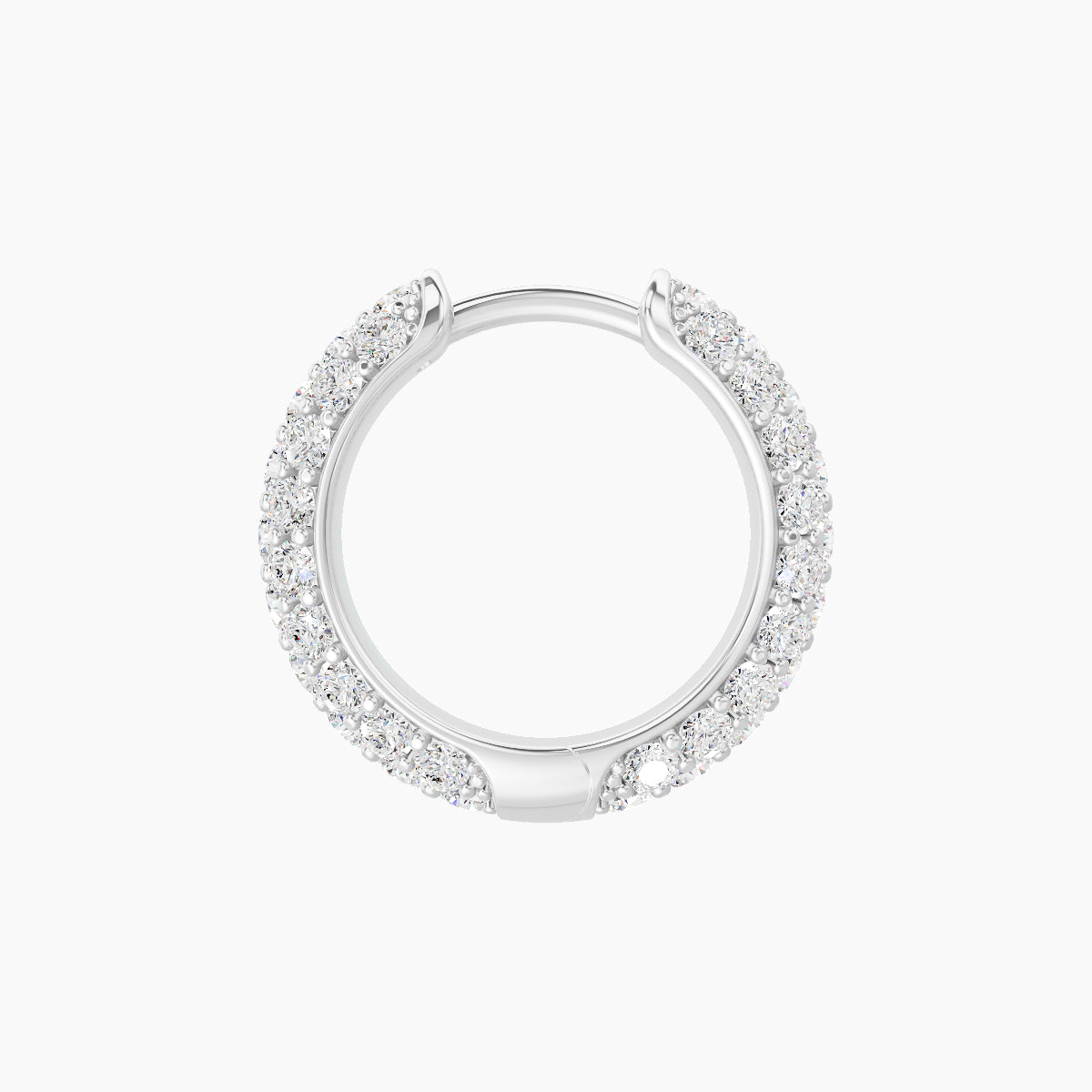 Theia | 18k White Gold 8 mm Pave Diamond Nose Ring Piercing