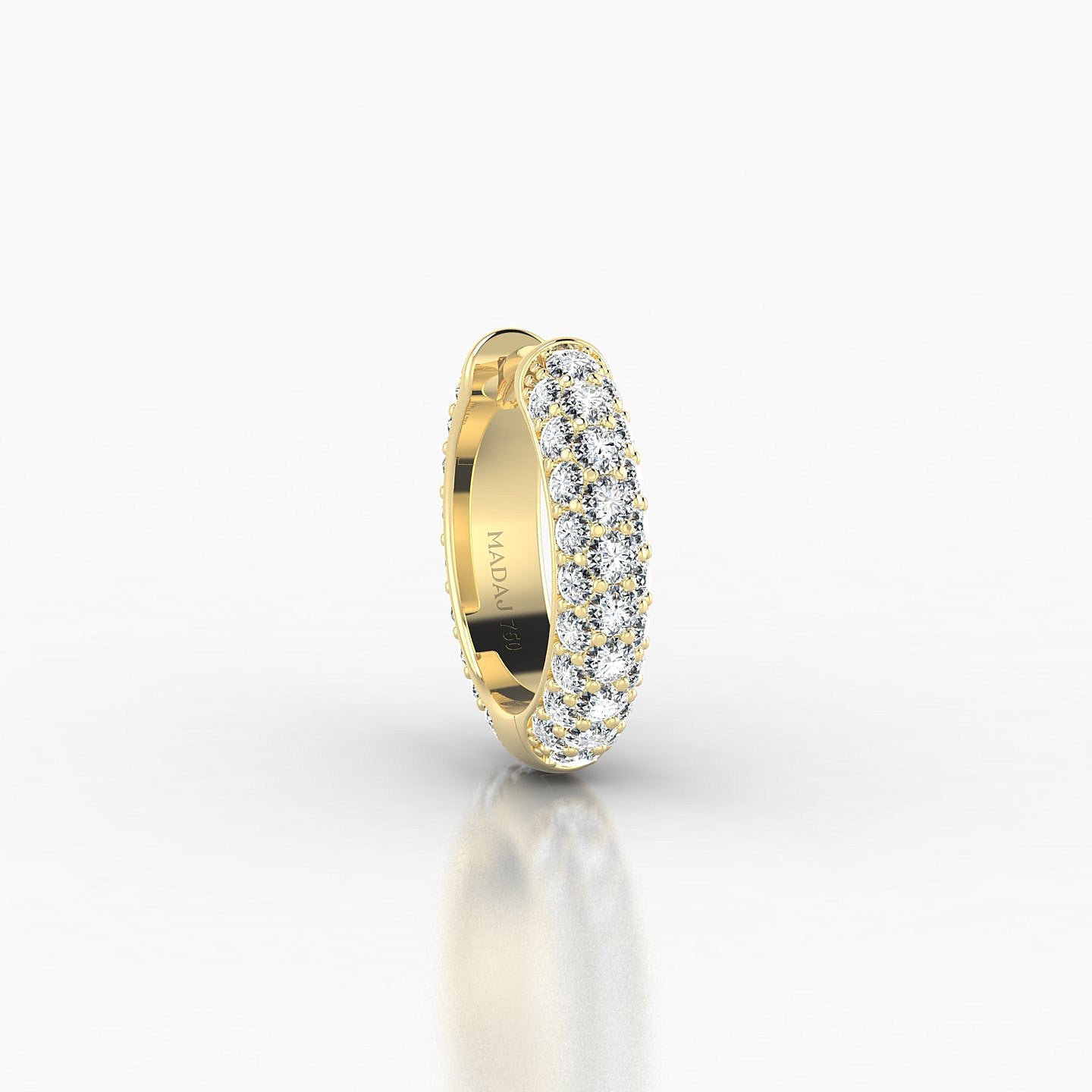 Theia | 18k Yellow Gold 8 mm Pave Diamond Nose Ring Piercing