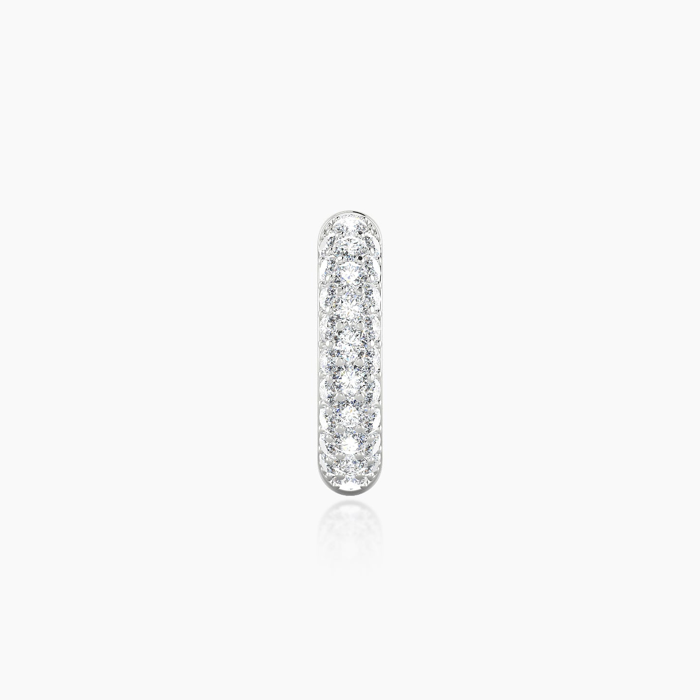 Theia | 18k White Gold 8 mm Pave Diamond Nose Ring Piercing